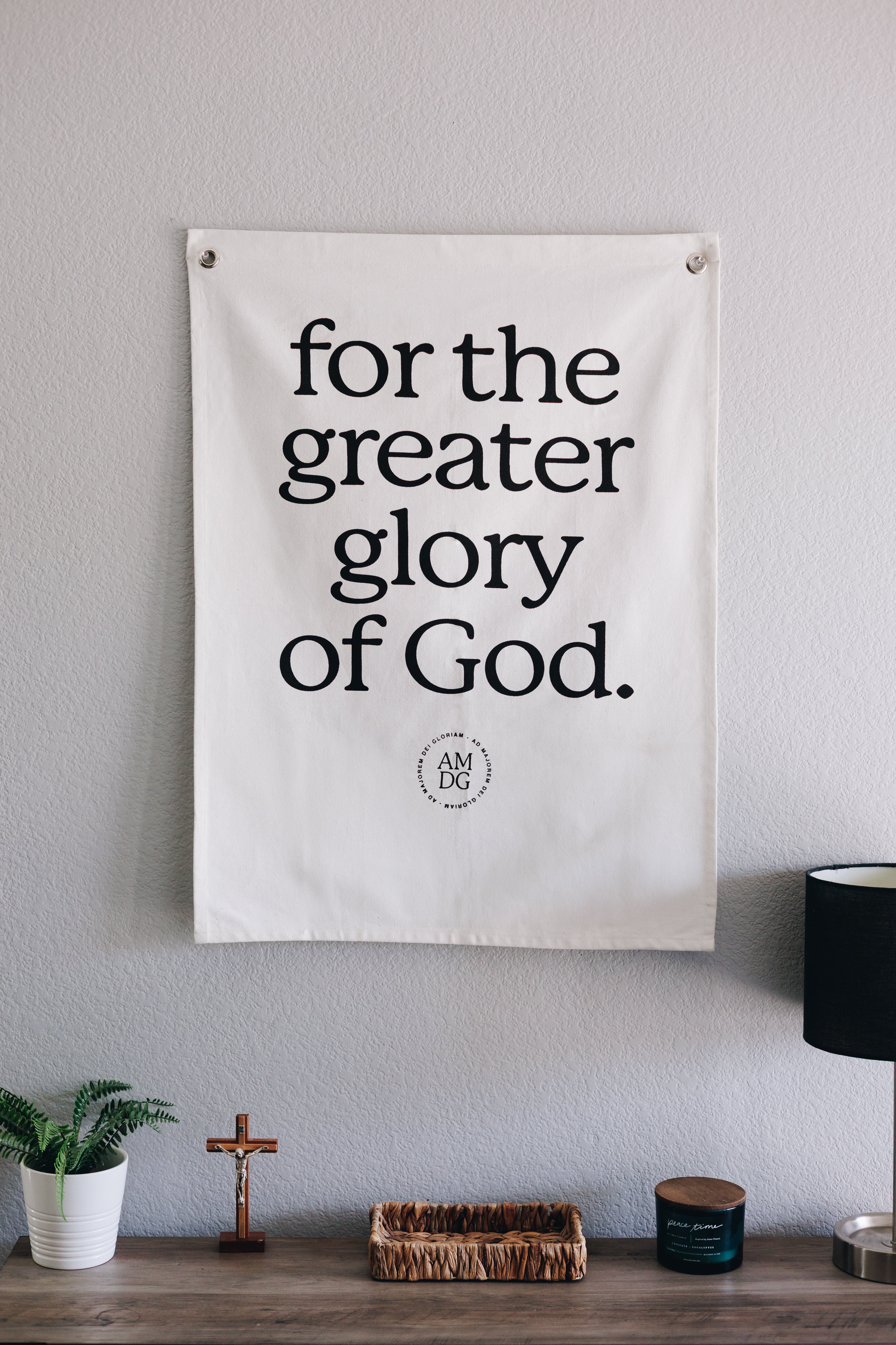 For the Greater Glory of God Banner Tapestry