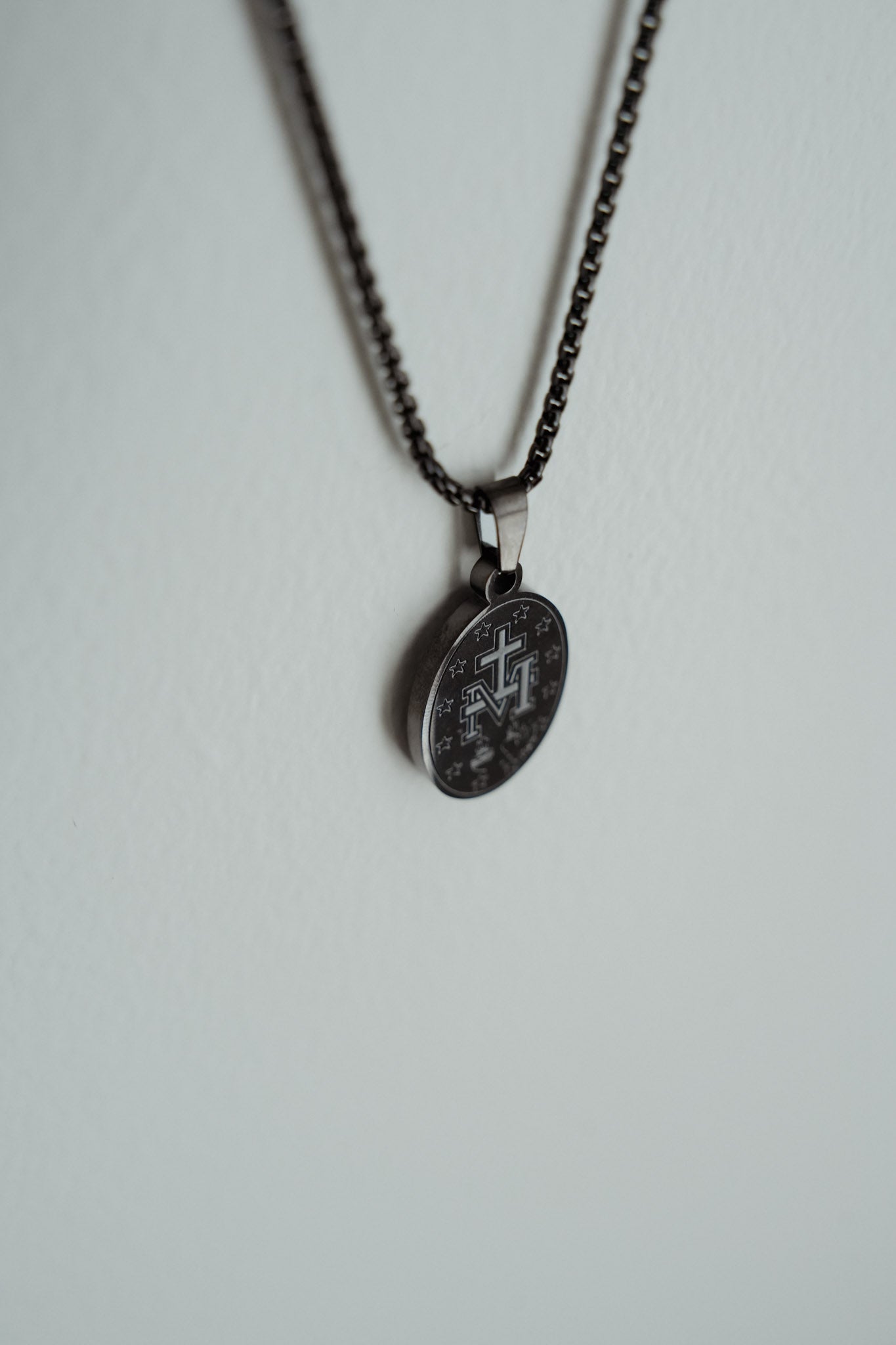 Black Miraculous Medal for Men