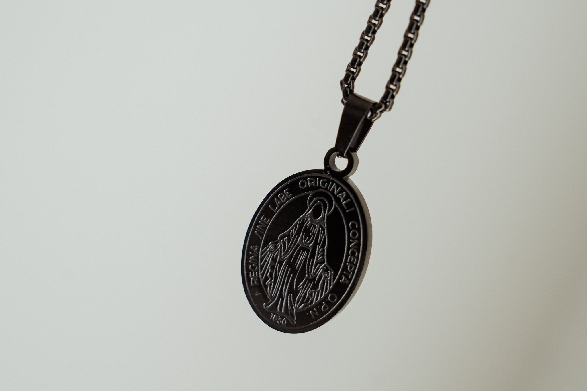 Black Miraculous Medal for Men